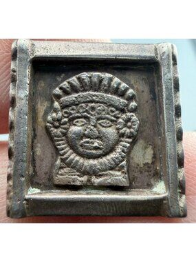 Vintage Aztec Style Sterling Silver Cufflinks Square High Relief XRF Tested 94%